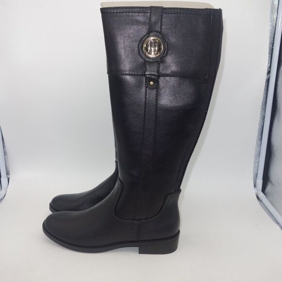 NEW Tommy Hilfiger Imina Black Knee High Riding Boot Women's Size 6.5 - Picture 4 of 11